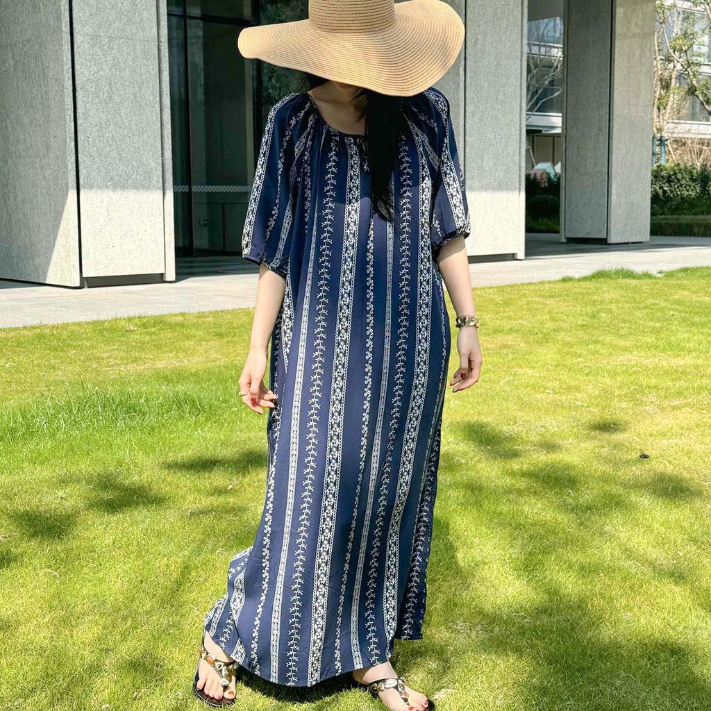 1011 new cotton and silk nightdress women's summer short-sleeved pajamas cartoon pony element long loose cotton silk skirt can be worn outside