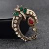 Retro European-American Rhinestone Floral Vine Brooch Pin - Versatile Women's Accessory