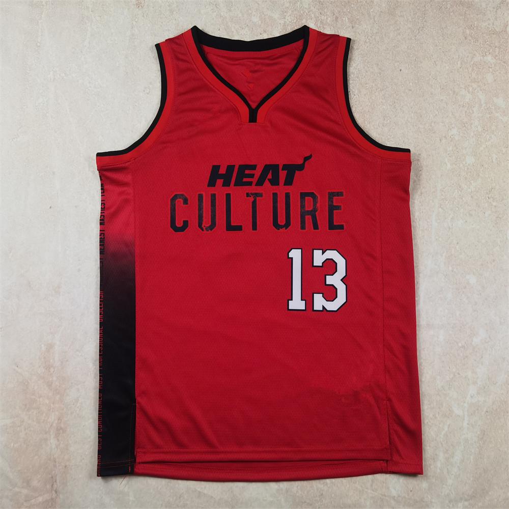 2024-25 Miami Heat City Edition Red Basketball Jersey #22 Butler, Herro, Adebayo