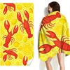 Lobster Lemon Beach Towel, Soft Texture Quick Dry High Absorbent Lightweight Microfiber for Yoga Camping Swimming Fun