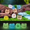 12/24/48pcs Luminous Mini Resin Animal Frog Tiger Figurine Glow in The Dark Miniature Figures Ornament Fairy Garden Accessories