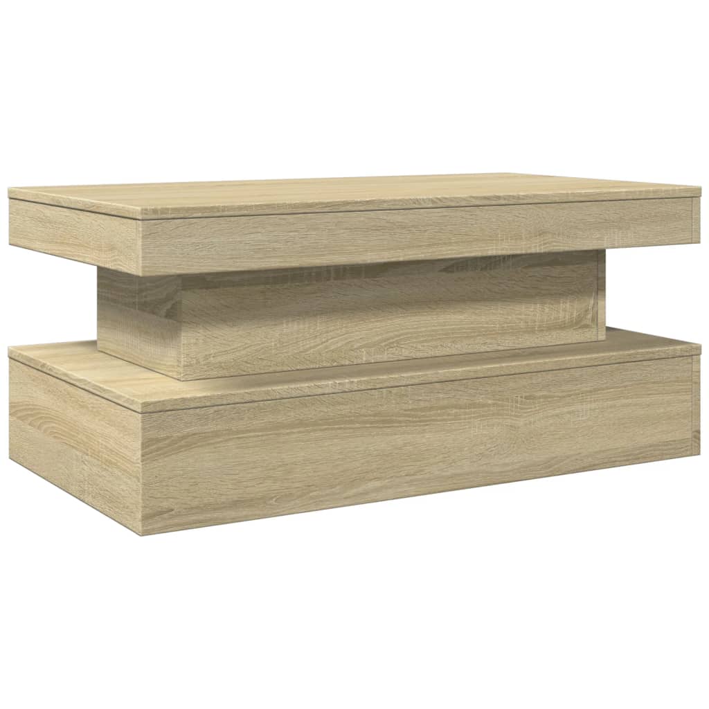 LED Coffee Table in Sonoma Oak 90 x 50 x 40 cm