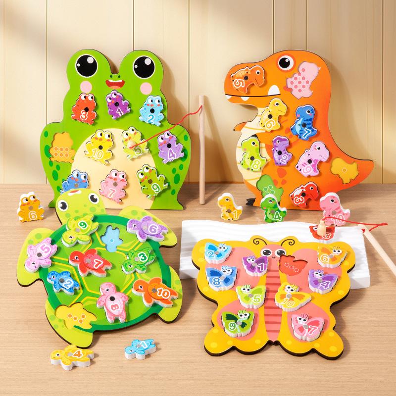 Dětské Rané Vzdělávání Puzzle Různé Scénáře Magnetické Rybářské Hračky Osvícení Digitální Kognitivní Hra na Párování