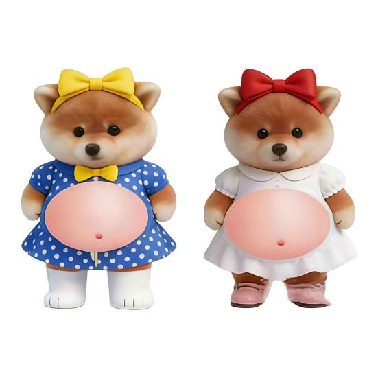 1 Paar Elastischer Bauchtier-Aufkleber Angst Stressabbau Cartoon Bär Hund Katze Aufkleber mit Dickem Bauch Bauchtier zum Kneten Kollisionsschutz-Aufkleber