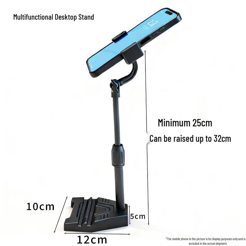 Multifunctional Dual SIM Lifting Phone Holder for Livestreaming - Type A Dual SIM Slot Three-Device Phone Holder чёрный