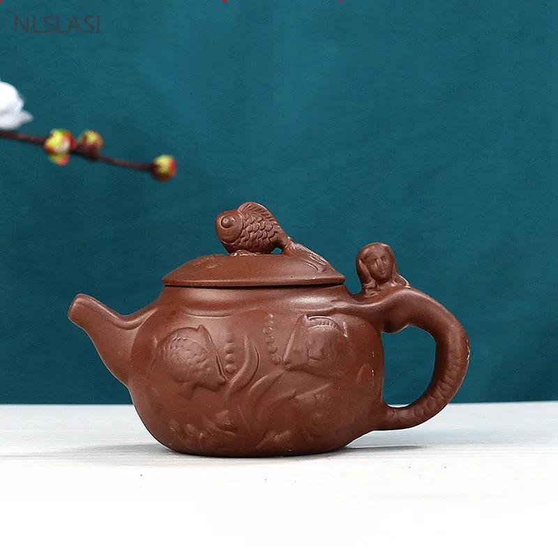 Classic Yixing Purple Clay Teapot Handmade Zhu Mud Beauty Kettle Household Filter Tea Sets Custom Chinese Zisha Tea Infuser
