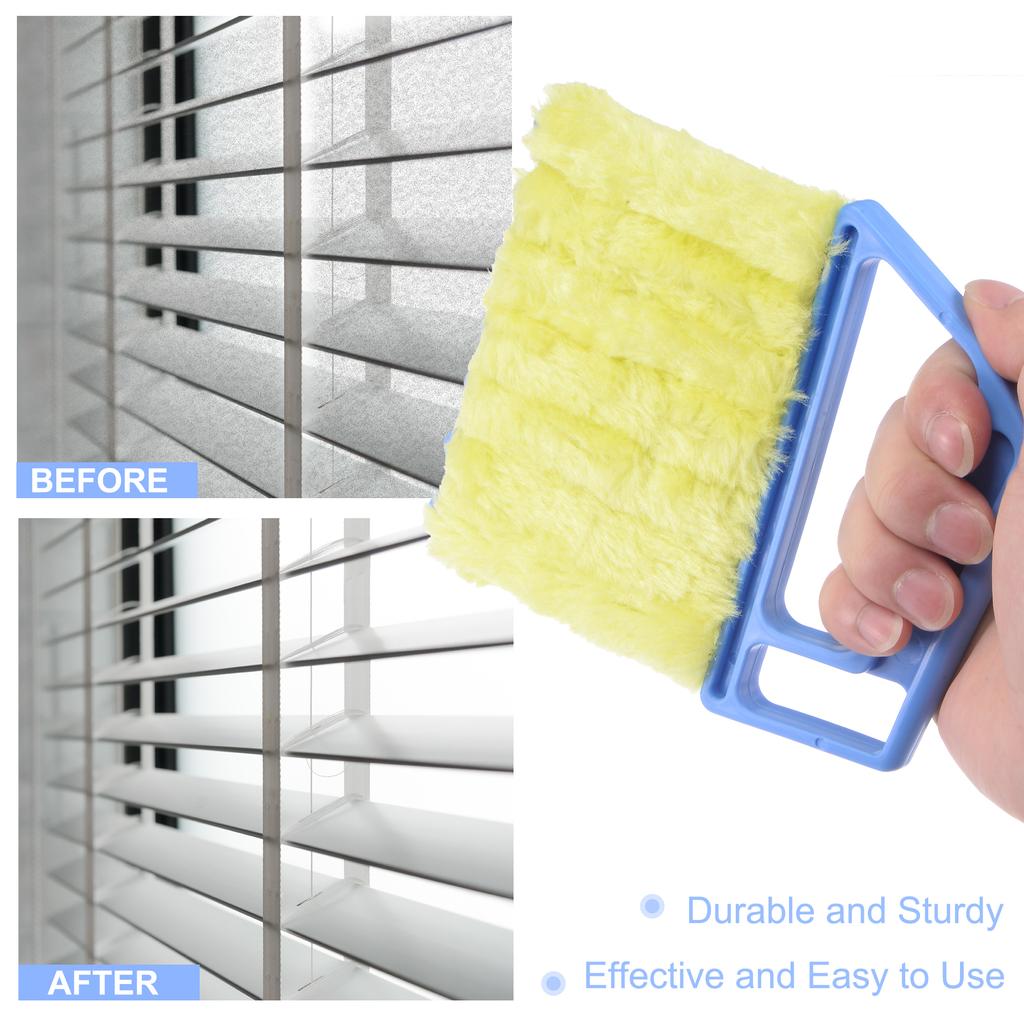 Window Blind Hand-held 7 Finger Shutters Brush Cleaning Tool 3 Colors Pack of 3