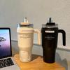 Large Capacity Stainless Steel Straw Thermos Bottle Portable Handle Double Drink Insulation Cups Coffee Mug Car Ice Tumbler Cup