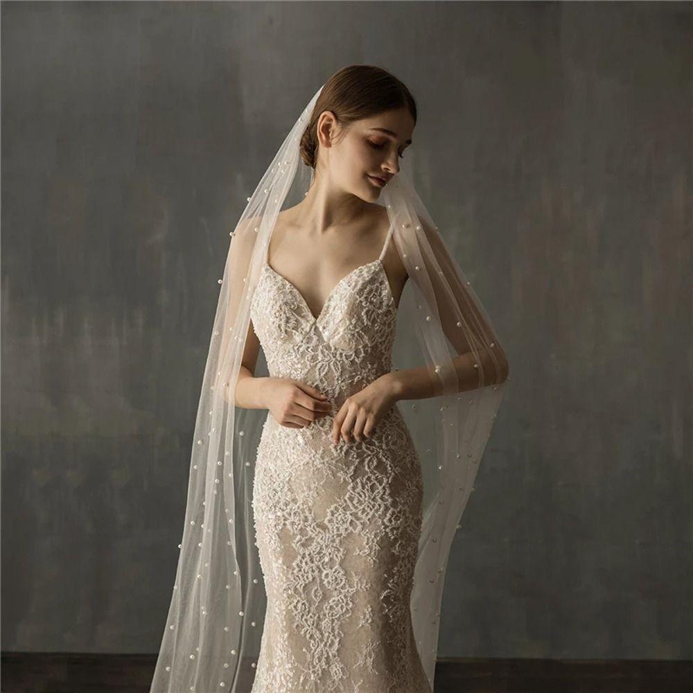 Wedding Photography Decoration Bride Wedding Veils Women Bridal Veils Wedding Accessories Pearl