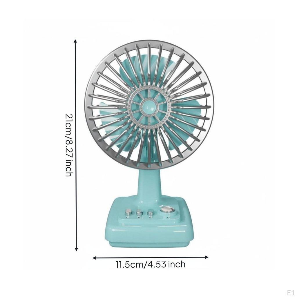 Retro Desk Fan Brushless Motor Vintage Style Personal Selectable Wind Settings Cooling