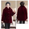 Thick Warm Winter Coat for Senior Women Luxury Fur Lined Jacket Fashionable Outfit for Elderly Ladies