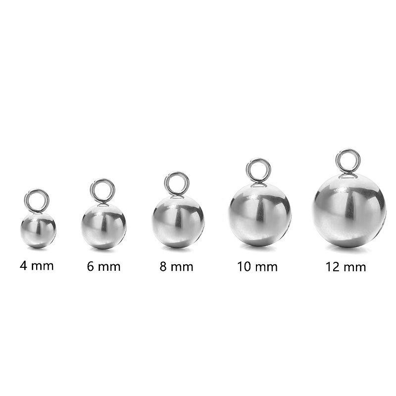 Trendy European  American Style Stainless Steel Sphere Pendant Necklace  Bracelet 4mm
