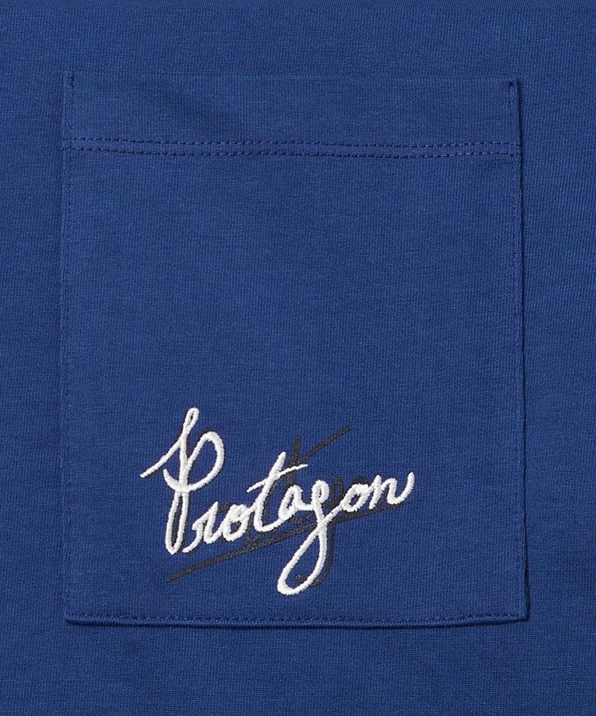 PROTAGON Hand Writhing Logo Long-Sleeved Tee (Blue)