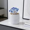 Cute Mini Faux Crystal Flower Figurine Collectible Hand Blown Glass Flower Ornament In Pot Gifts for Mother's Day Birthday Christmas