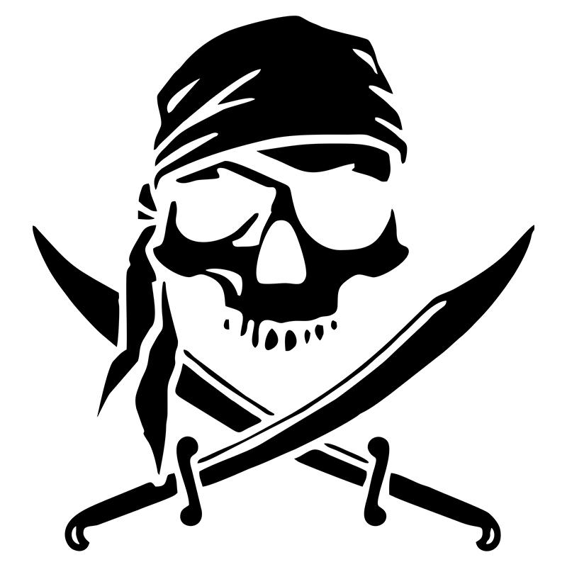 

G172 модная персонализированная наклейка Пиратский Череп для мотоциклов, внедорожников, водонепроницаемая крышка, виниловая наклейка от царапин, 15см*16см 15cmx16cm