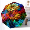 1 pièce Parapluie Pliant Automatique Kaléidoscope Floral - Parapluie de Voyage Compact à 8 Baleines Durable et Portable pour Utilisation en Extérieur, Cadeau Parfait pour les Anniversaires078