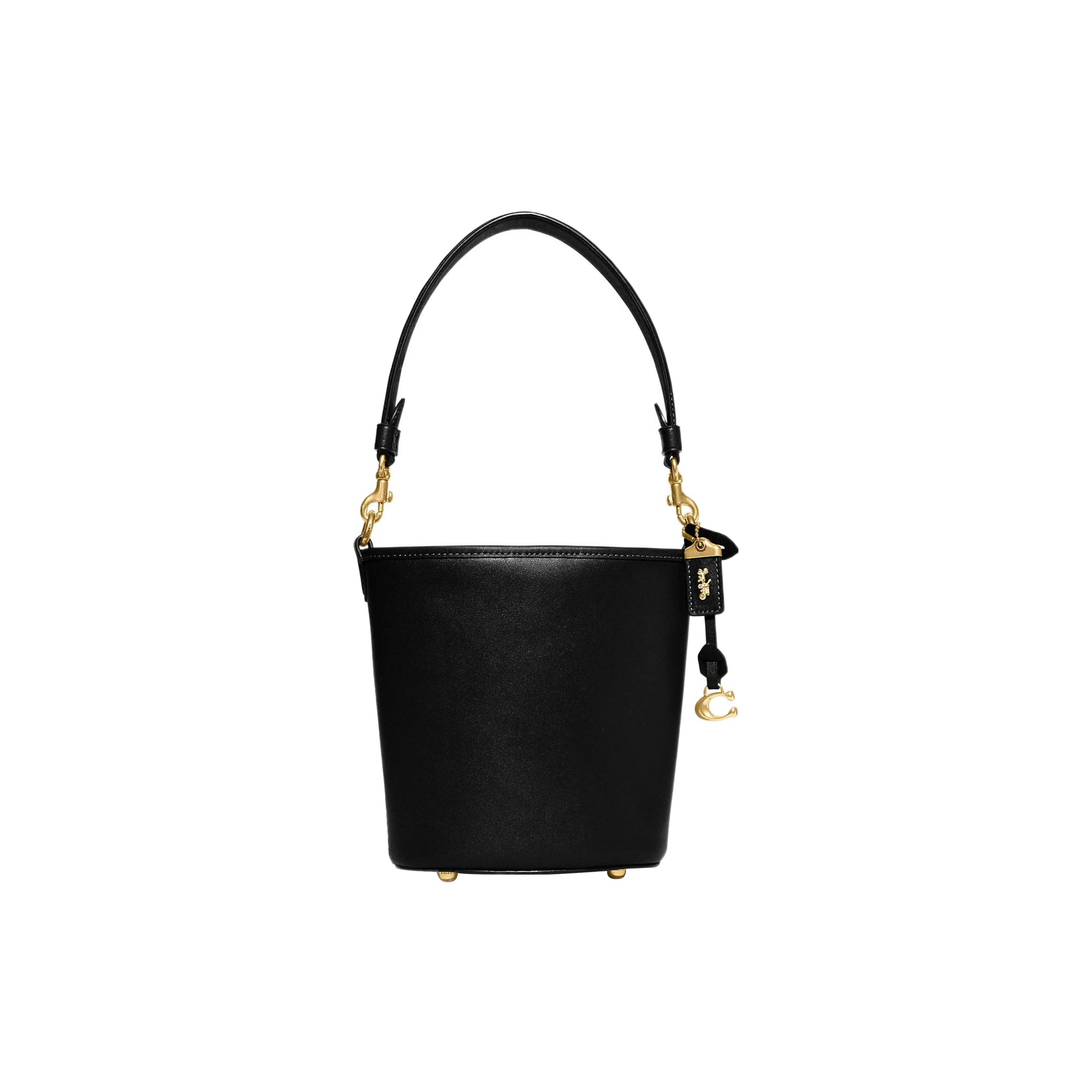 

Coach Dakota 15 Solid Color Logo Hardware Buckle Bucket Bag Women handbags Black CJ827-B4BK Basic Set (Bag+Dust Bag)