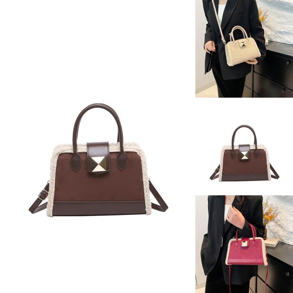 Classy Versatile Contrast Color Small Square Hand Bag For Women Perfect For Winter Outfits