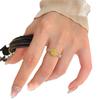 Yellow Diamond Sugar Cube Ring, Female High-End Light Luxury Zircon Plant System, Opening Adjustable Diamond Ring