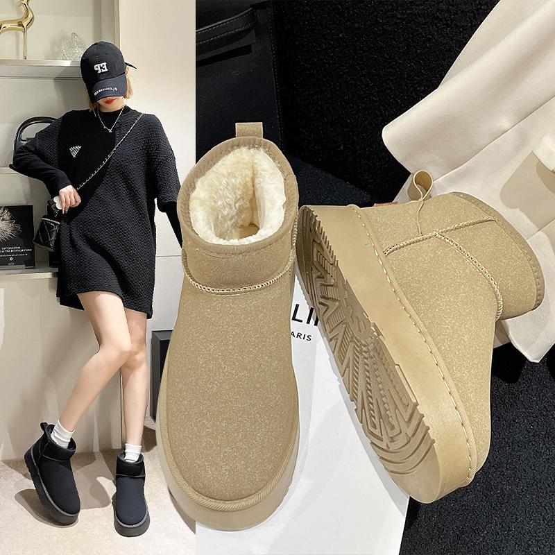 Thick-soled Snow Boots Winter Year Piled and Thickened Pregnant Women Large Cotton Shoes Bread Shoe Size