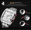MEGIR Men's Sports Outdoor Stainless Steel Square Watch, 2018 Edition
