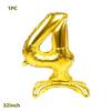 32 Inch Gold 3D Number Standing Aluminum Foil with Base for Birthday Party Decorations
