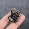 Natural Labradorite Gemstone Copper Wire Wrap Gift Jewelry Ring Size 9 C3L50