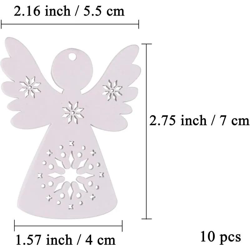 10PCS Wooden Angel Ornaments Holiday Home Decor Craft Kit Hanging DIY Paint Project Christmas Tree Decorations