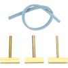 3Pcs T Soldering Iron Tips, 30W/40W/60W Brass Silicon Solder Iron T Tip with Hot Press Stripe for Repair Soft Wire Crystal Screen Strokes Broken