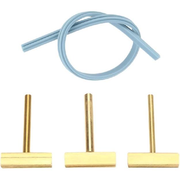 3Pcs T Soldering Iron Tips, 30W/40W/60W Brass Silicon Solder Iron T Tip with Hot Press Stripe for Repair Soft Wire Crystal Screen Strokes Broken