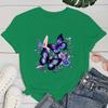 (Premium T-shirt)Hot Sales Flowers Butterfly T Shirts Women Summer Cool Short Sleeves Personality Harajuku T-Shirt