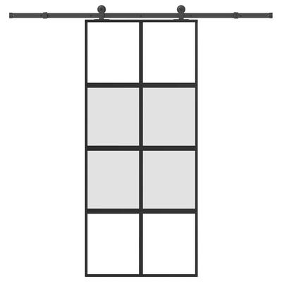 Vidaxl Sliding Door With Hardware, 90X205 Cm, Glass And Aluminium