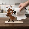 Decorative Kitchen Paper Organizer Funny Animals Wooden Toilet Holder, 3D Animal Bathroom Decor, Cute Cartoon Vertical Countertop Roll Stand