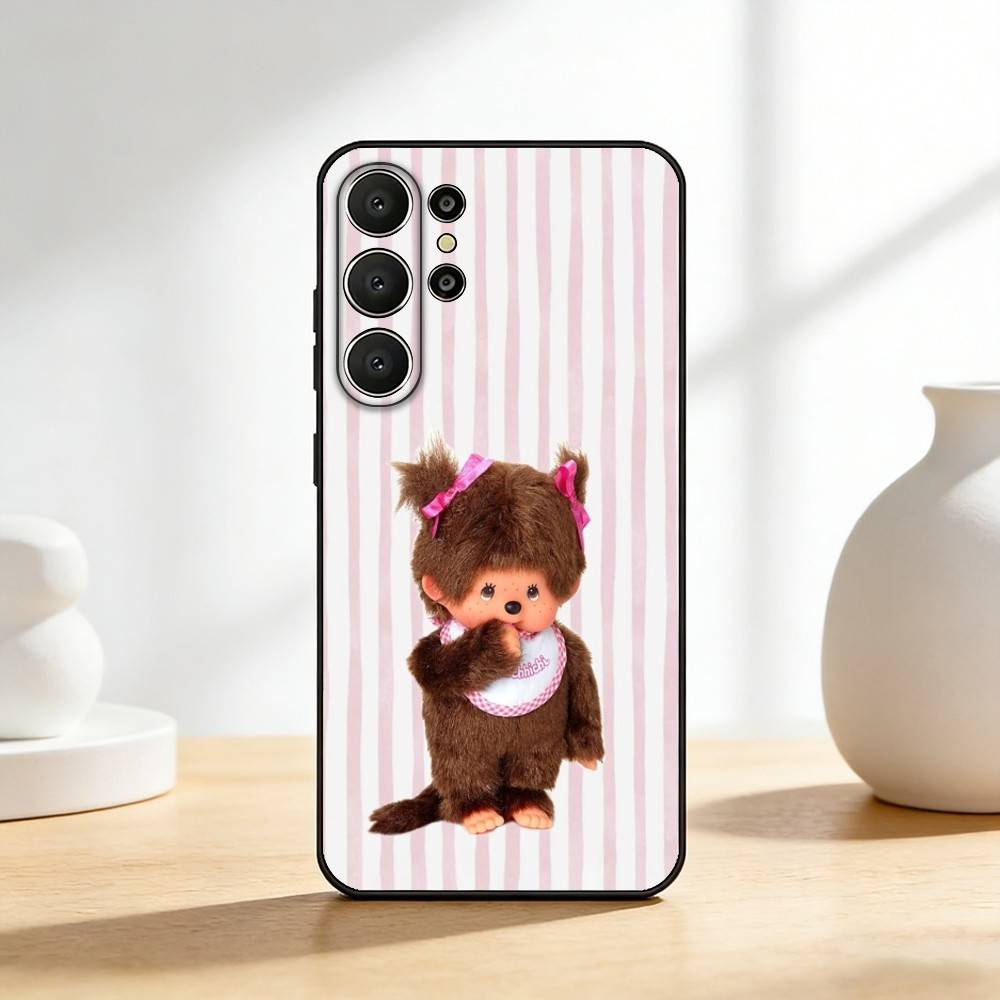 M-Monchhichi Phone Case For Samsung S26,S25,24,23,22,30,21,10,9,Ultra,Plus,Lite,FE Soft Black Case