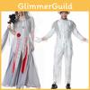 Ymkq Halloween Vampire Party Costume Adult Unisex White Ghost Bride And Groom Cosplay Performance Attire