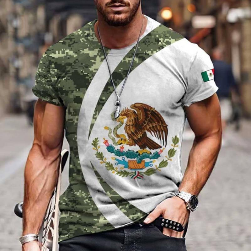Mexico Skull Graphic Mens T-Shirts For Men 3D Printed Summer Tops Short Sleeve O-nack Fashion Casual Oversized Tee Shirts Unisex