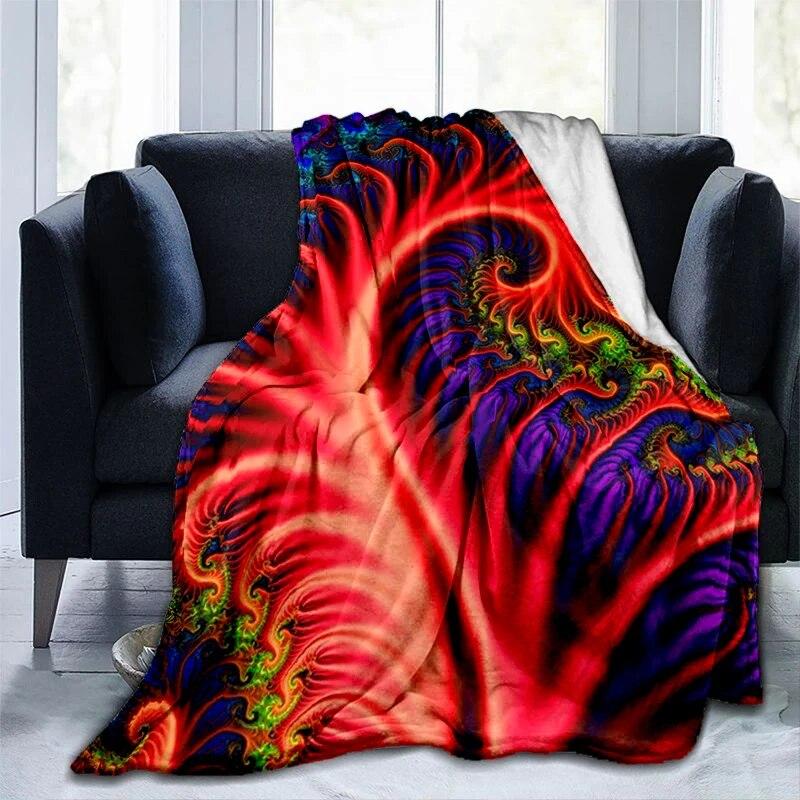Colorful Magical Fantasy Abstract Art Printed Modern Blanket Gedruckt Bettdecke Geschenk Flannel Soft Sofa Bed Throwing Blankets