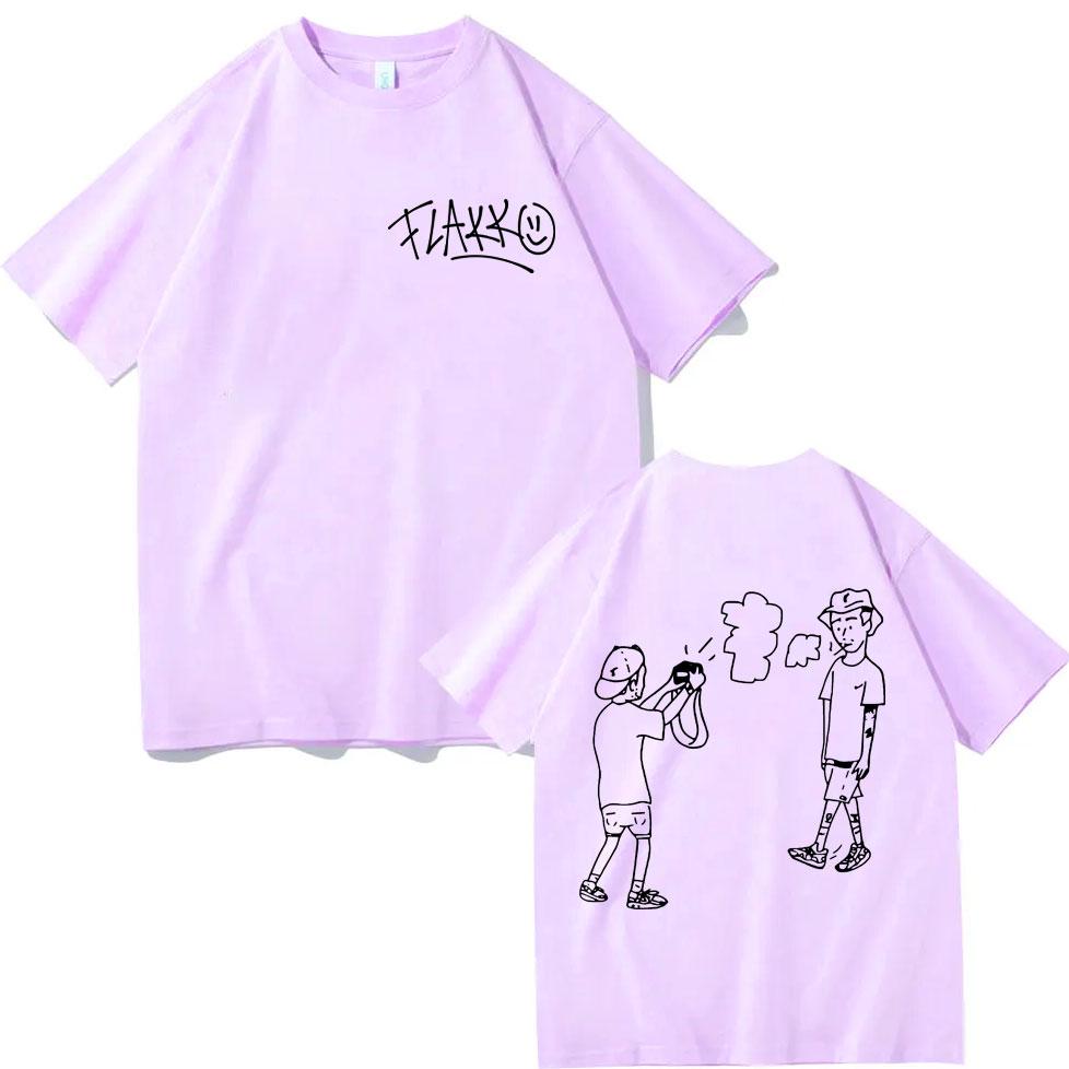 Rapper Rels B Skinny Flakko Print T-shirt Harajuku Hip Hop Pop Music T Shirts Men Women High Quality Fashion Oversized T-shirts