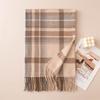Womens Plaid Scarf Winter Thick Warm Knitted Shawl