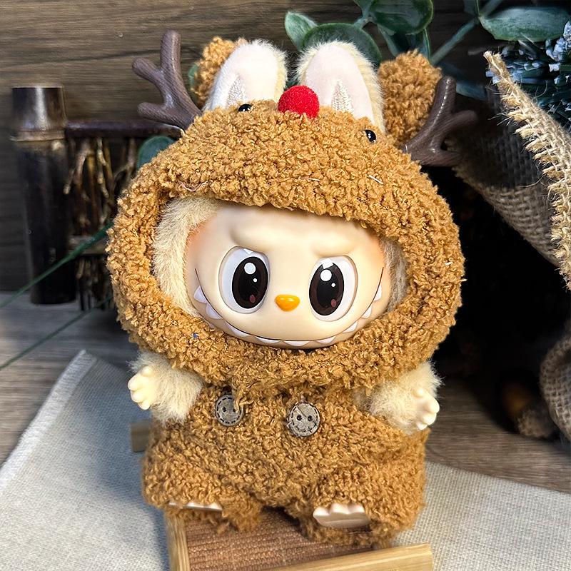 15/17cm Labubu Clothes Christmas Outfit Halloween Pumpkin Shawl Cute Plush Set for Accessories Christmas Holiday Gift In Stock