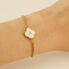 Stainless Steel Shell Clover Letter Bracelet Unique Design Fashionable Wrist Jewelry for Women