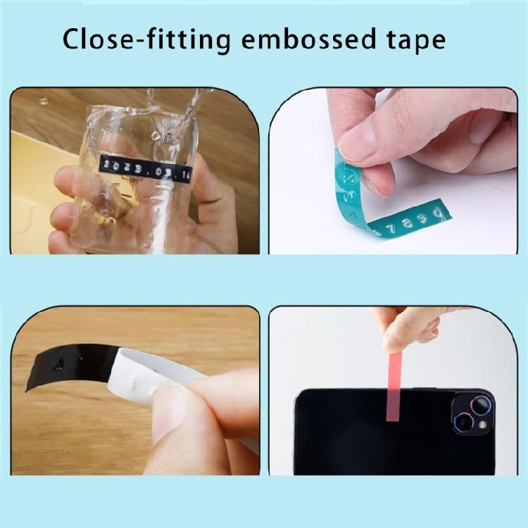 Embossing Label Tape Waterproof Embossing Tape Embossing Labels Easy to Use for Labeling Machine
