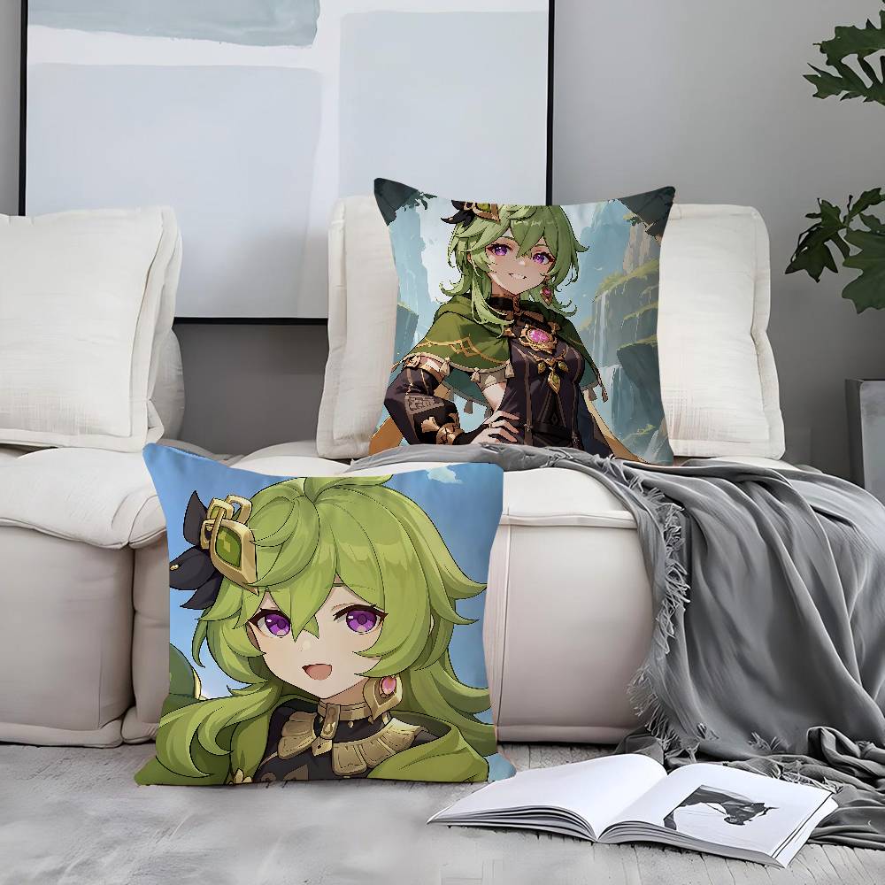 Collei Genshin Impact 45*45cm Cushion Cover Pillow Cover Decor Pillowcase Home Pillowcase For Couch Pillow