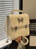 Schoolbag French Backpack Women's Backpack 1011 New Fashion Solid Color Textured School Bag Student Handbag Travel Commuter