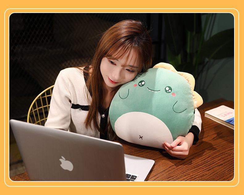 Soft Cute Cartoon Animal Hand Warmer 3-in-1 Pillow Blanket for Office Naps