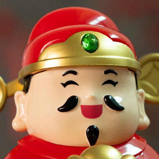 God of Wealth Ornament Holding Golden Ingot Money Bag Solar Fortune God Figurine Statue Chinese New Year Spring Festival Desktop Decoration