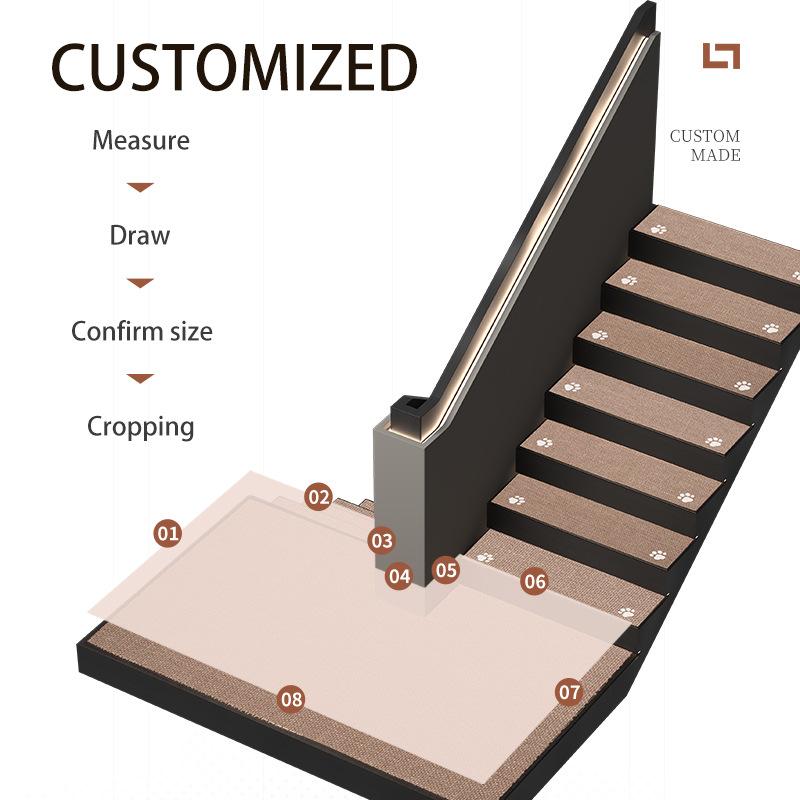 Stair Step Mat Household Non-Slip Mat Step Mat Indoor Stair Foot Mat Mute Stair Carpet