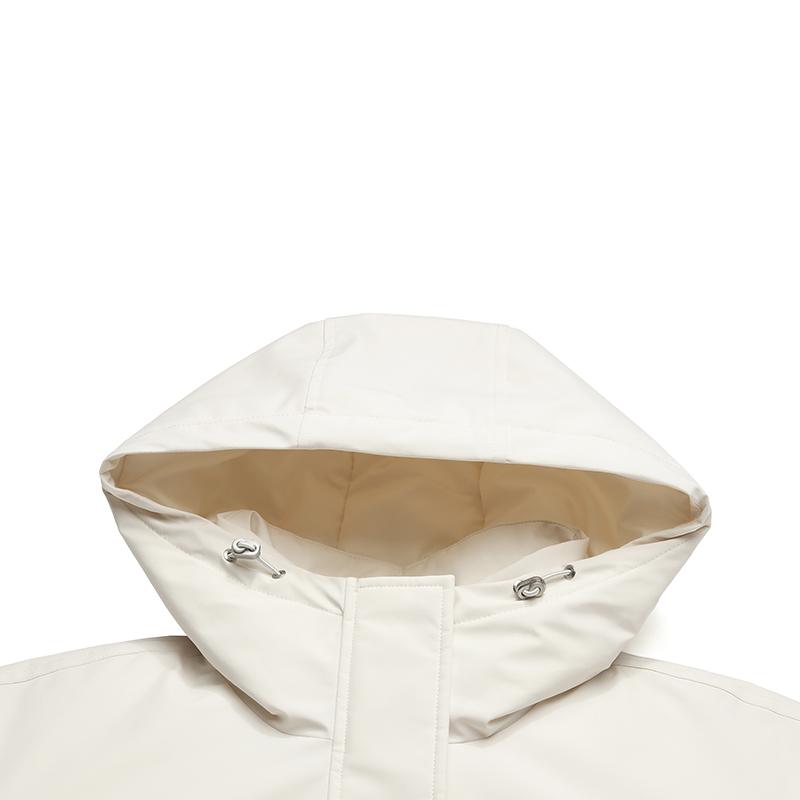 FILA White Minimalist Stylish Classic Casual Versatile Comfortable Waterproof Loose Short Hooded Cotton Jacket Women jackets F11W613904FIV