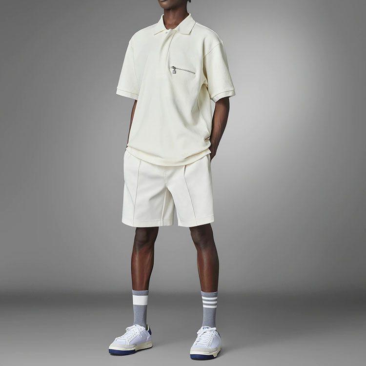 Adidas Originals Blue Version Collection Polo Shirts Men's Pink White Polo Collar Moderate Straight Fit HM2347
