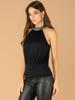Allegra K Christmas Halter Neck Tank Top with Sleeveless Blouson Size XL Women's Sequins, Top, Black,